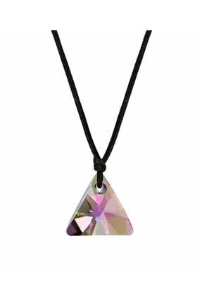 Kadın Mor Swarovski® Xilion Triangle Lilac Shadow İpli Kolye 6628 KBSW-6628LC