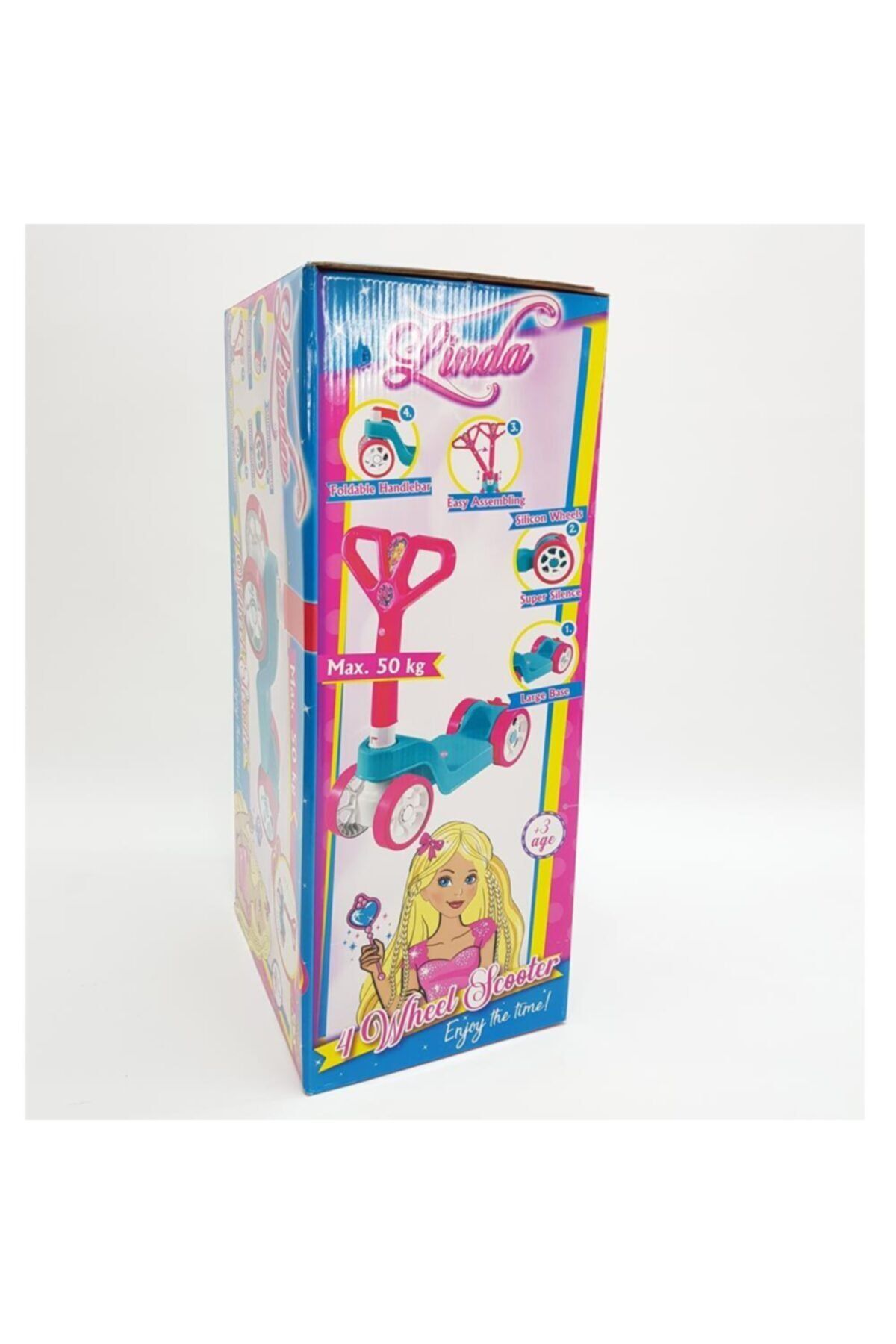 اسکوتر کودکان چند رنگ مردانه و زنانه نارنجی Linda 4 Scooter Seading قابل تاشو 3 6+ سن Furkan Toys