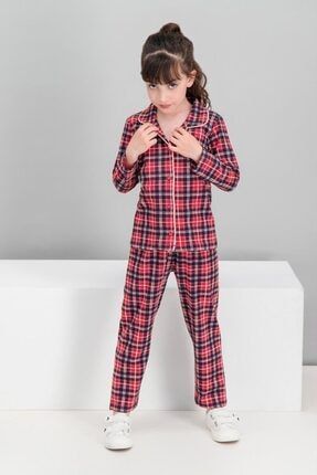 Kız Çocuk Kırmızı Uzun Kol Pijama Takımı Rp1583-g-v1 RP1583-C