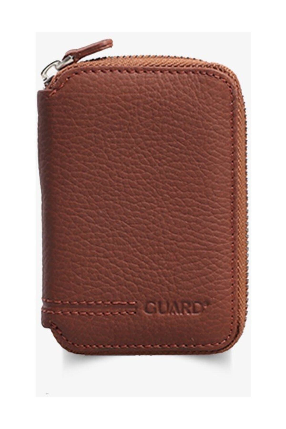 Mini Zipper Tan Grazy Genuine Leather Unisex Wallet - 796