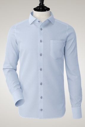 Açık Mavi Klasik Yaka Standart Fit Erkek Gömlek 26001