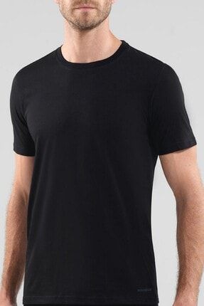 Erkek %100 Pamuk Siyah T-shirt BLACSPAD9218