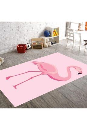 Çocuk Odası Halısı Pembe Flamingo Desenli Kaymaz Taban KZGG0000124KZG