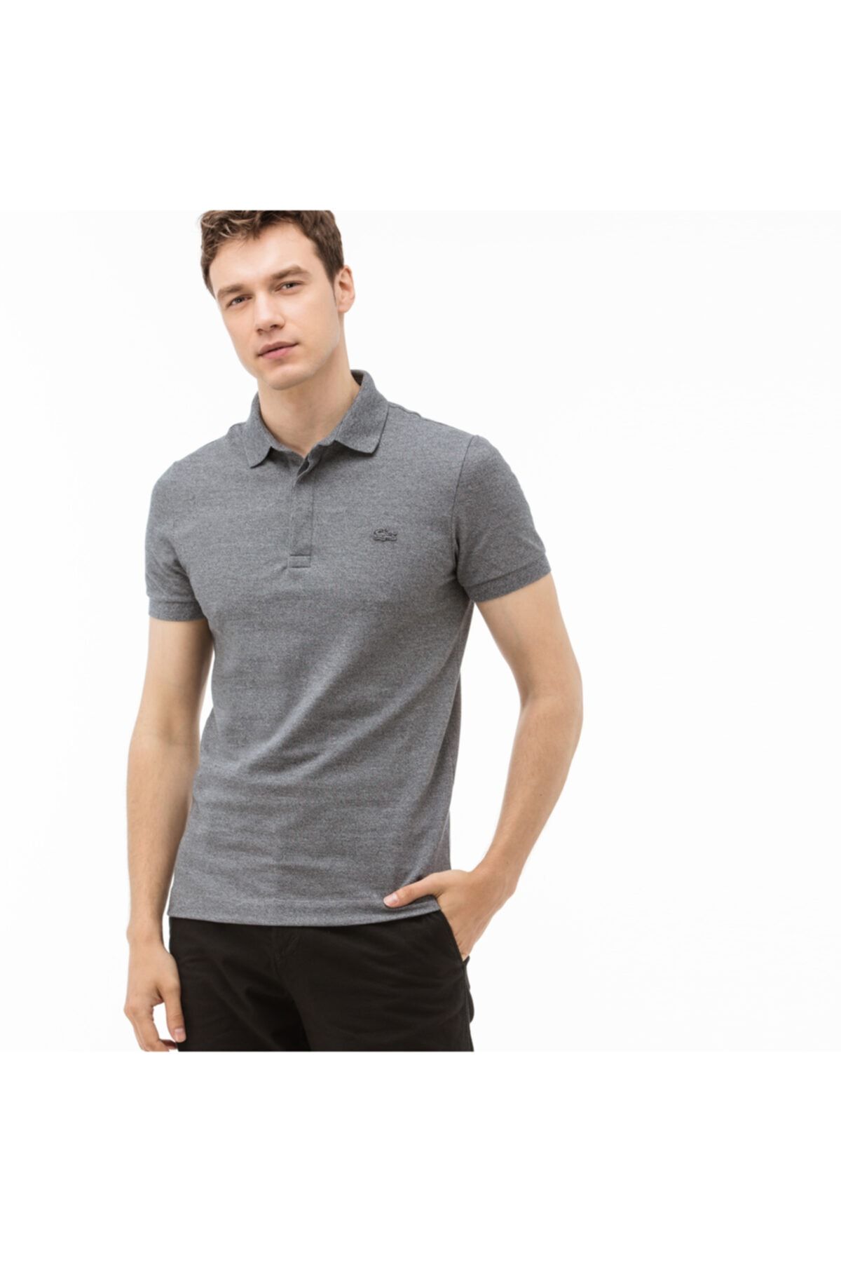 تی شرت یقه پولو صورتی مردانه چوگان خاکستری به طور منظم Lacoste