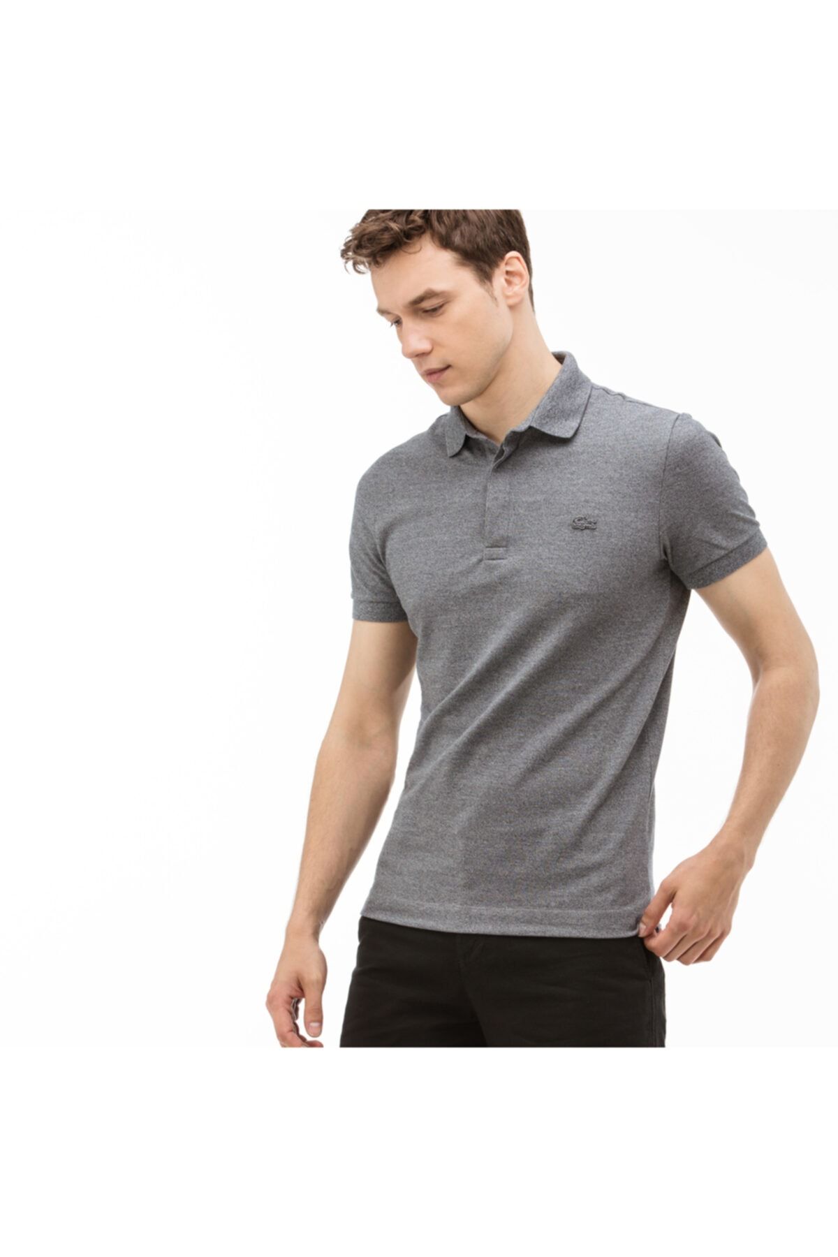 تی شرت یقه پولو صورتی مردانه چوگان خاکستری به طور منظم Lacoste
