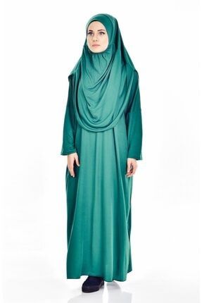 Kadın Yeşil Namaz Elbisesi Tek Parça BSA2900101
