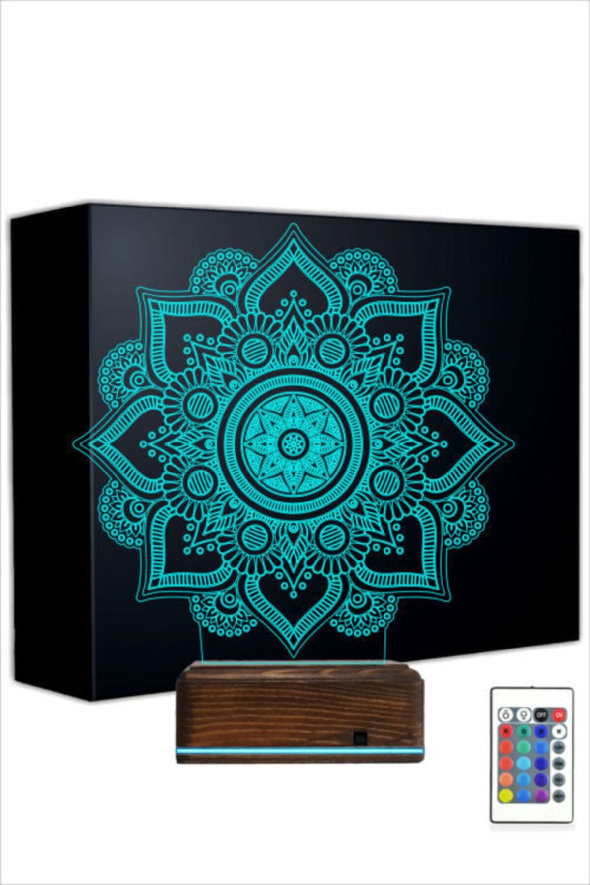 tahtamoda 3d ilizyon led lamba masa gece lambasi mandala tasarim fiyati yorumlari trendyol