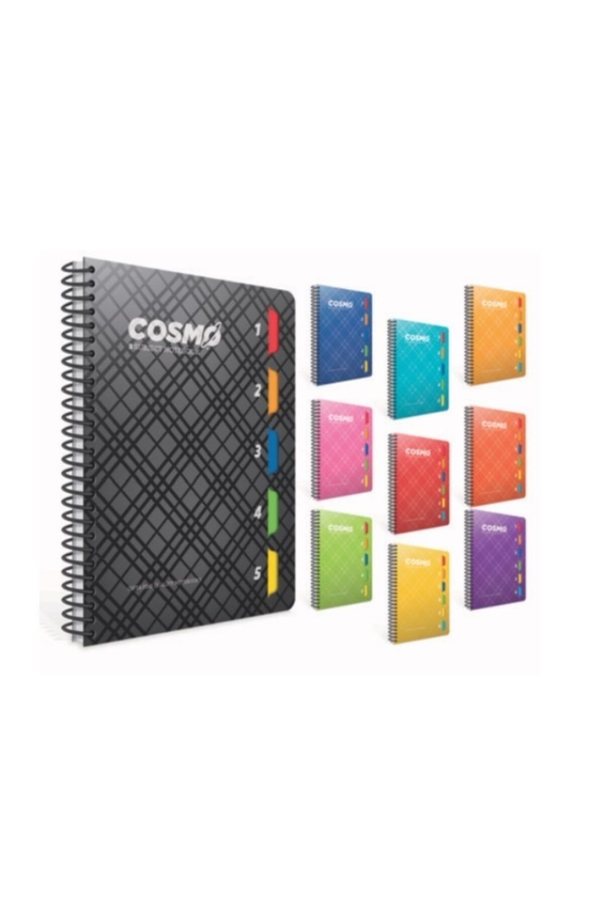Gıpta-Cosmo A4 Spiral 5 Separator PP Cover Notebook 150 Sheets Lined (Pack of 2) 3984 1