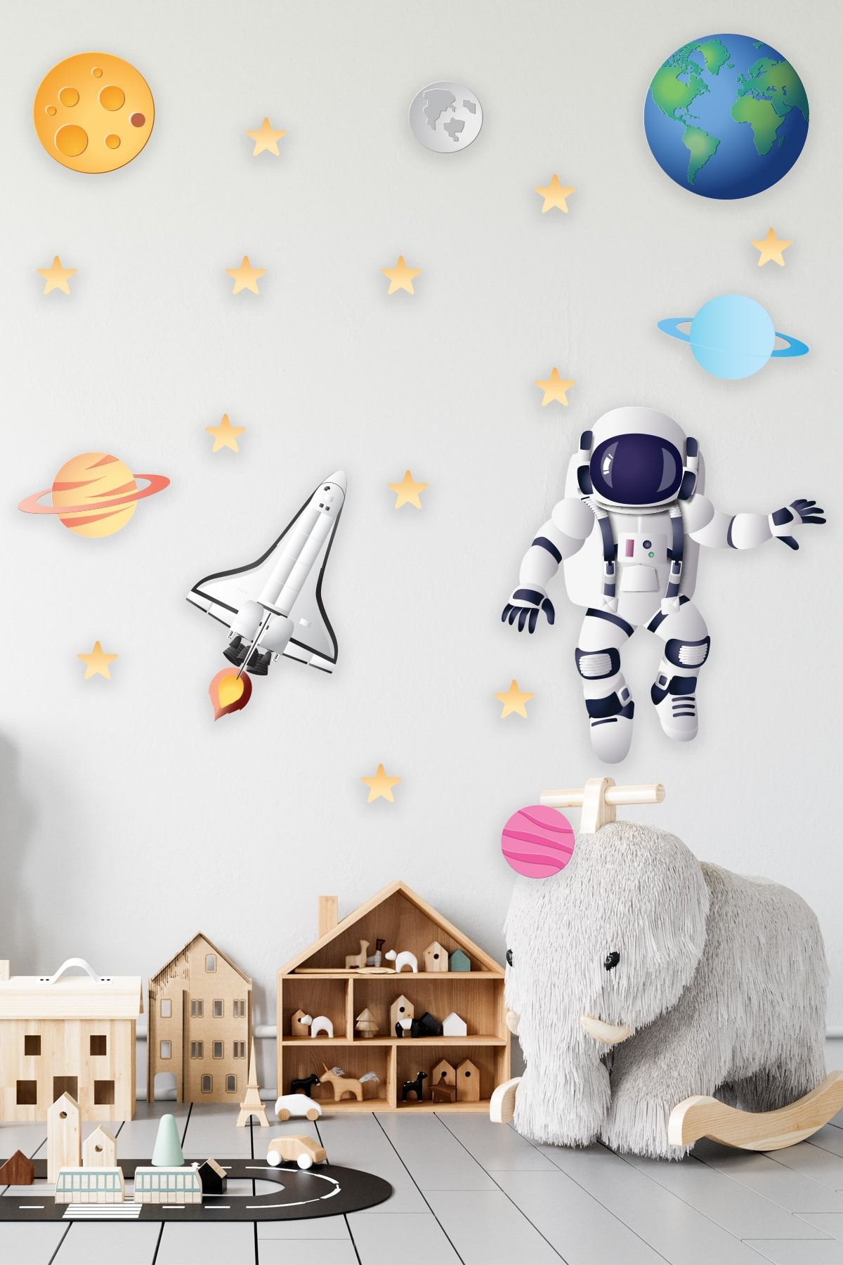 Tilki Dünyası-Astronaut in Space Space Shuttle Planets And Stars 5