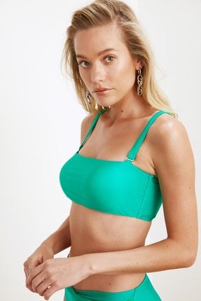 Yeşil Straplez Bikini Üstü TBESS21BU0201