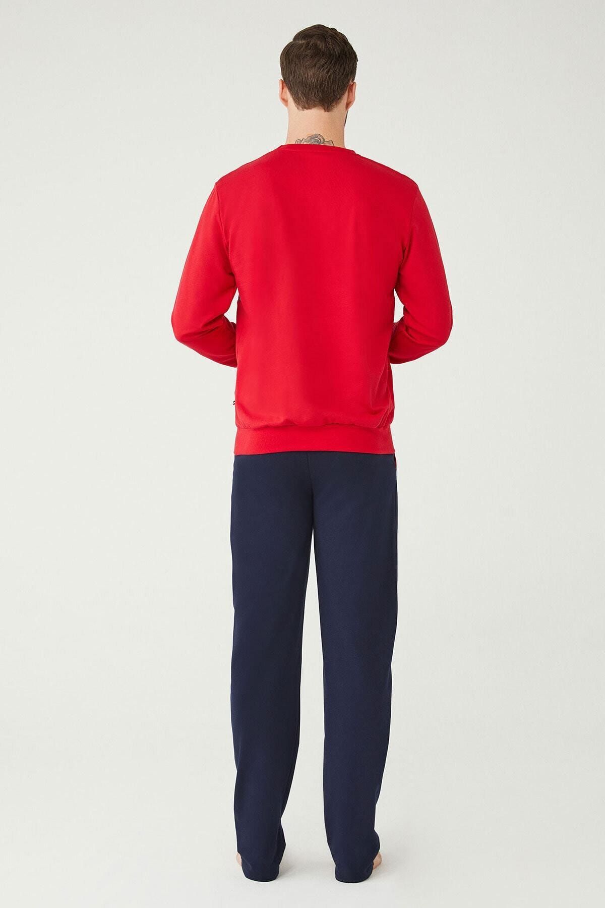 ست پیژامه قرمز مردانه پایه. پولو اسن. لباس خواب 18376 U.S. Polo Assn.
