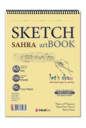 Sketchbook Sahra A5 Spiralli 90 Gr. Ivory 100 Yaprak Eskiz Defteri 86915318203391etika