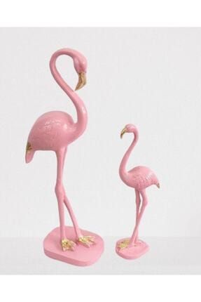 Dekoratif 2'li Pembe Flamingo Biblo