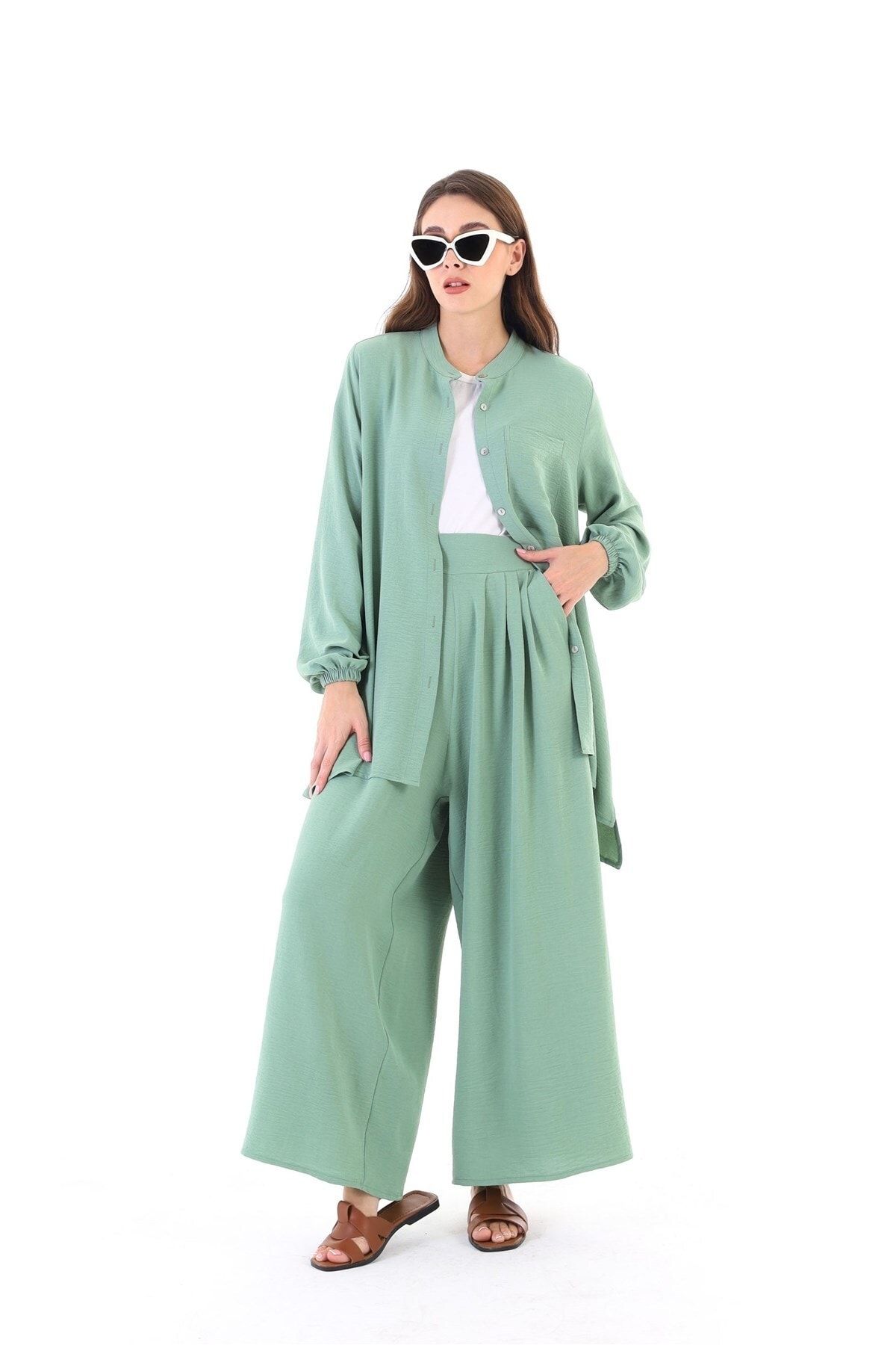 QANU Etekli Pantolon Mint IR5583