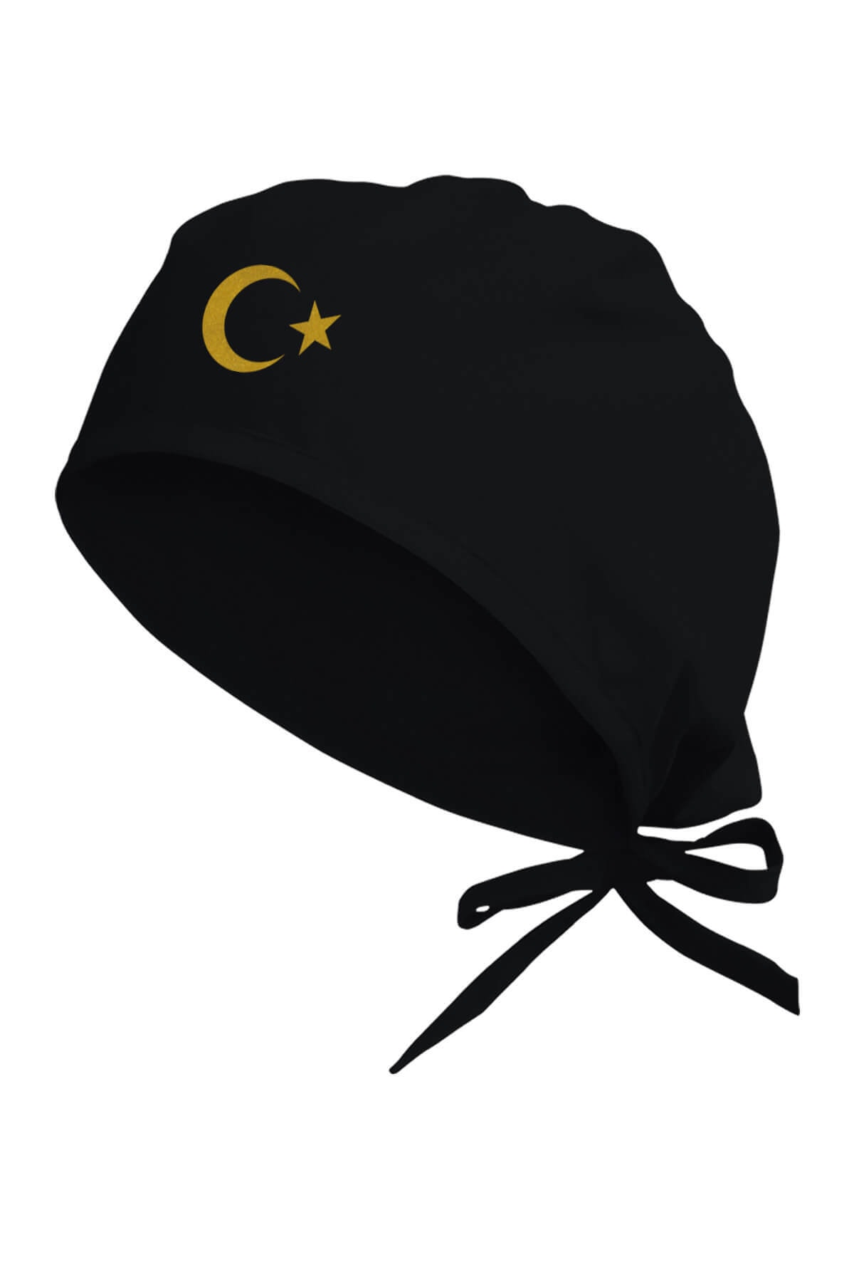 Tasarım Trend Altın Sarısı Atatürk Silüeti & K.atatürk Imza Baskılı Cerrahi Bone Siyah