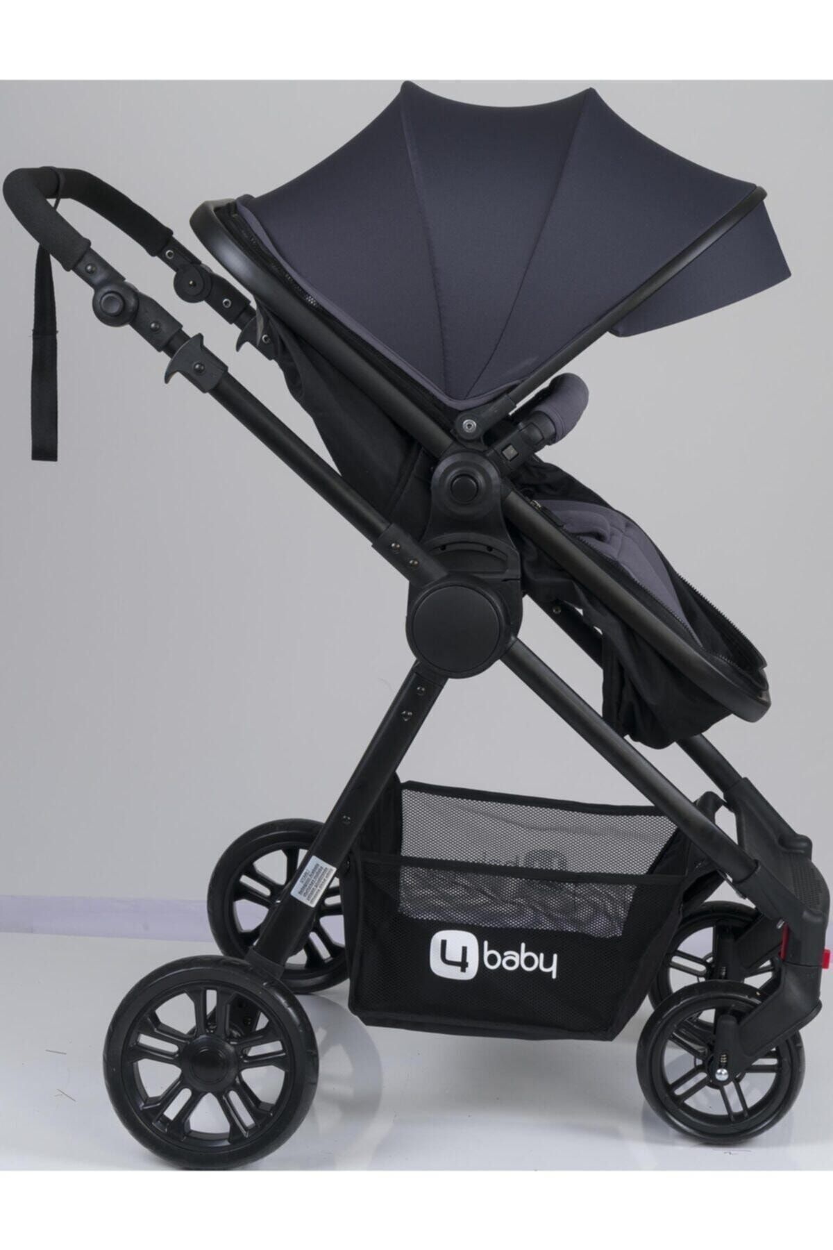 Baby Four Ab-482 Cool Siyah Travel Sistem Bebek Arabası Kahverengi SN9958