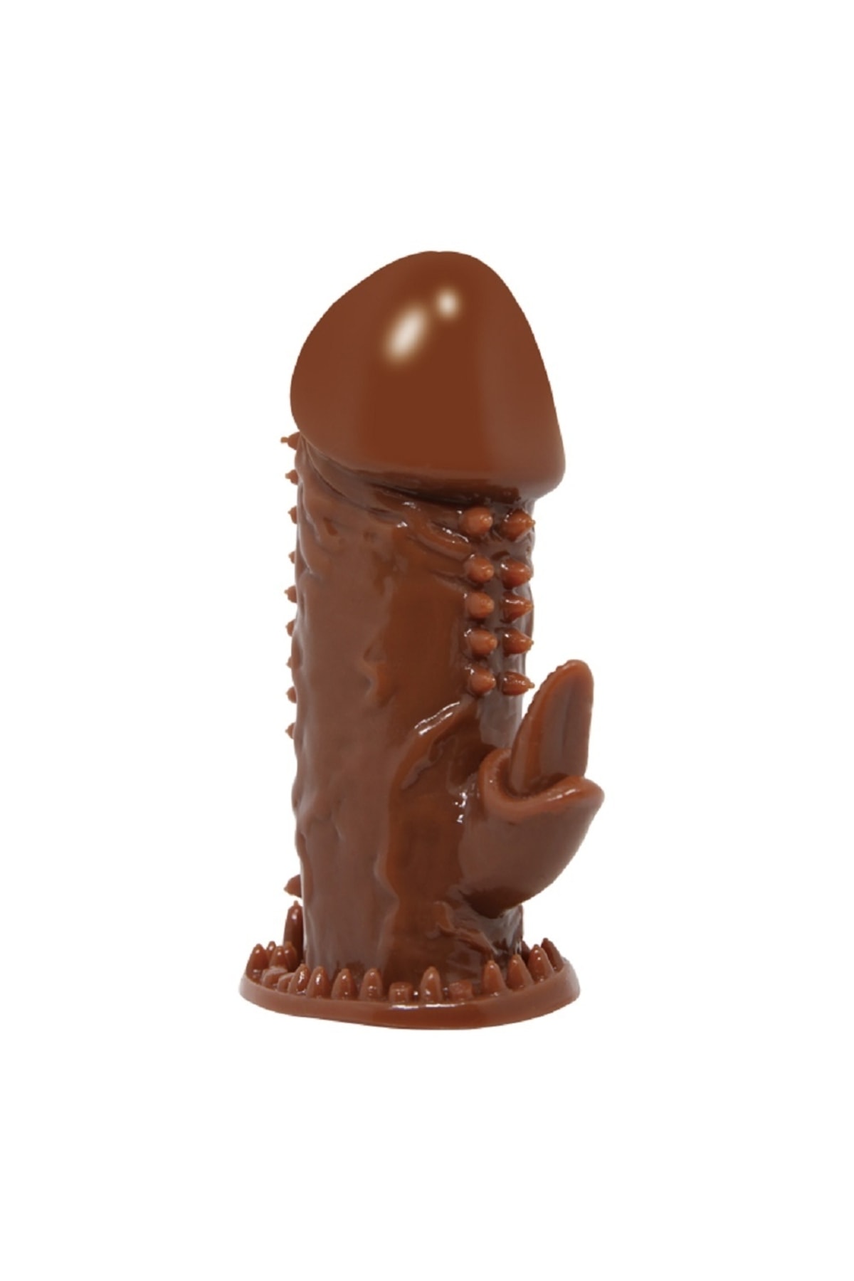 Klitoral Uyarıcılı Tırtıklı Penis Kılıfı