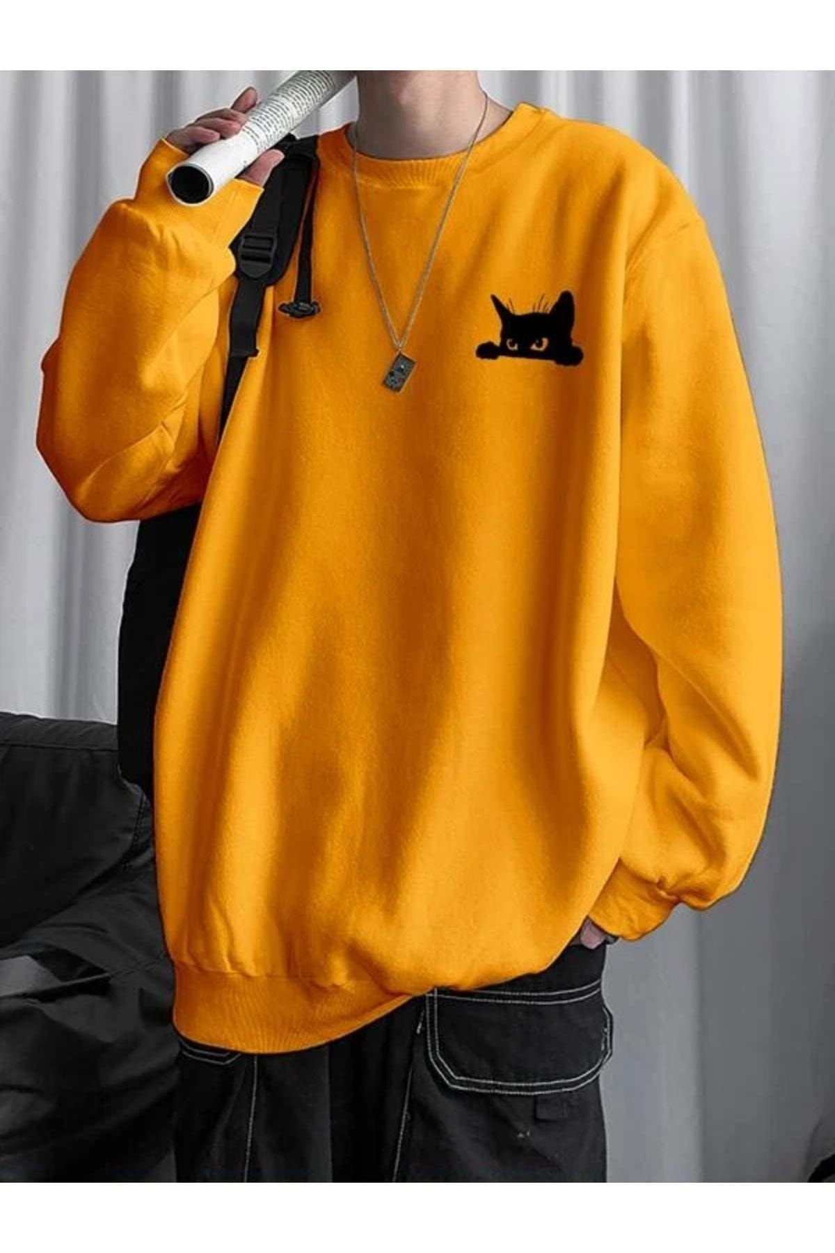 Yellow cat new arrivals sweater