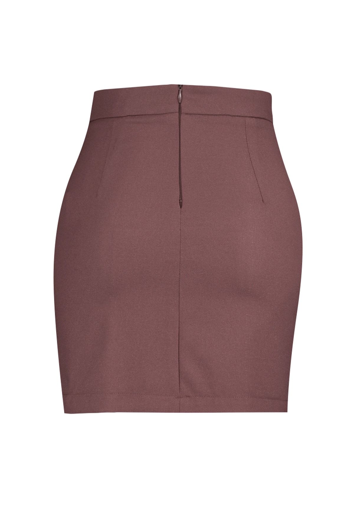 Dark brown best sale mini pencil skirt