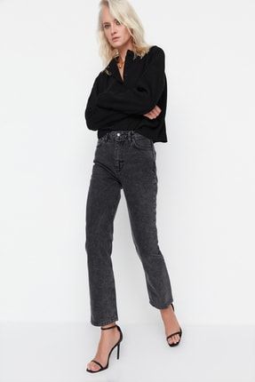 Siyah Yüksek Bel Bootcut Jeans TWOSS21JE0035