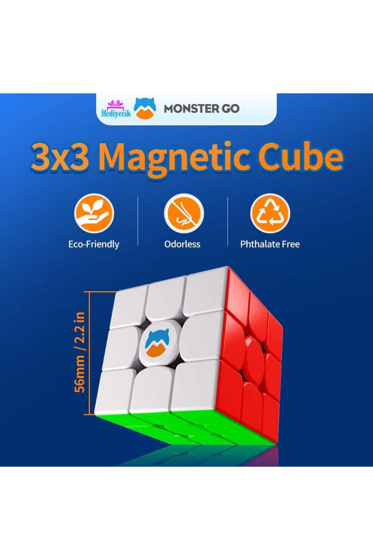 hediyecik-Gan Monster Go 3x3 - مكعبات الذكاء والذكاء المغناطيسية المغناطيسية، مكعب روبيك مع تطبيق الهاتف المحمول 4