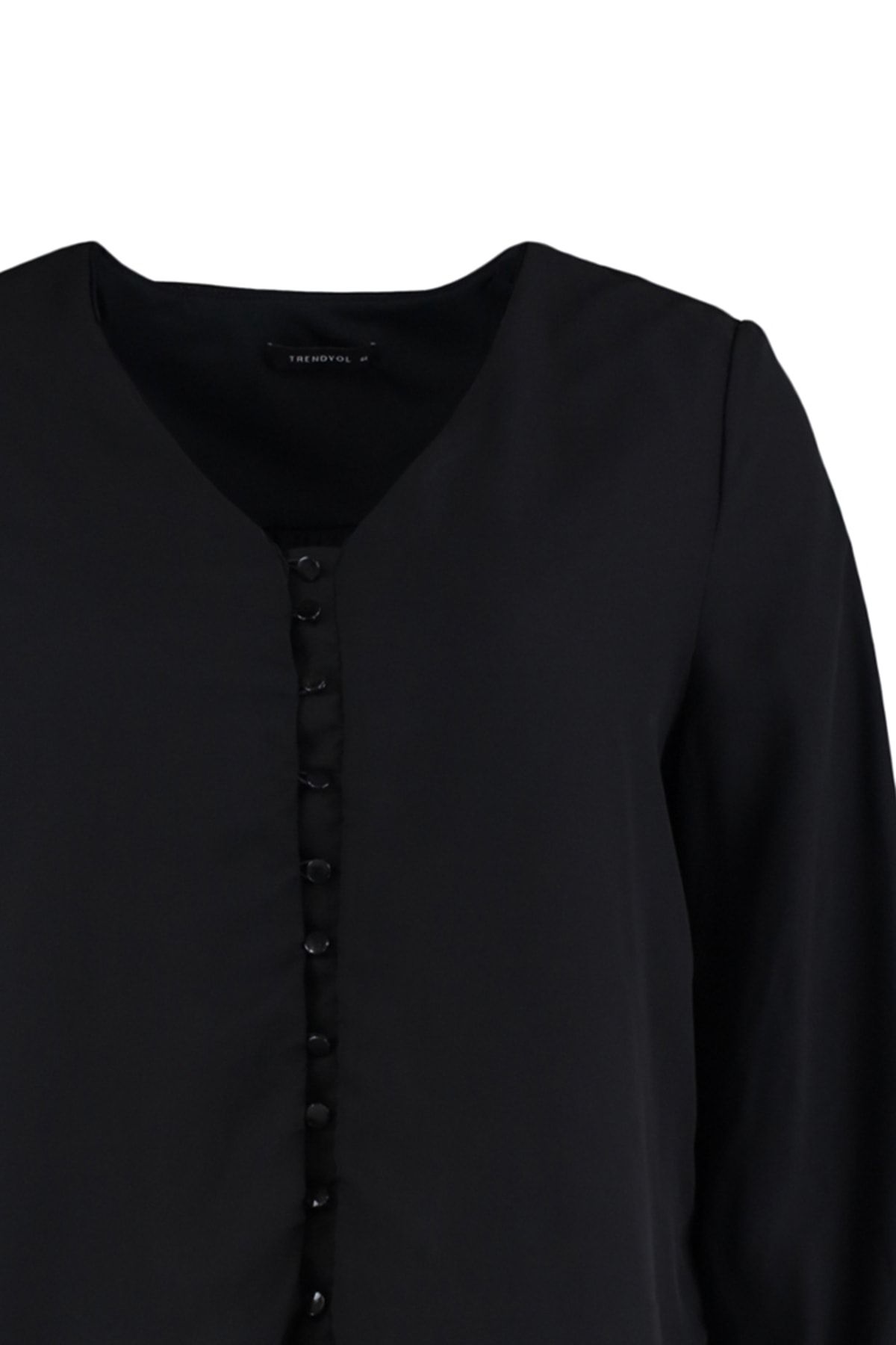 Trendyol Curve-Schwarze Chiffon-Webbluse TBBAW23AF00078 7