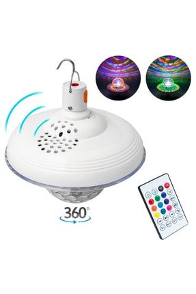 Pm-4193 Bluetooth Destekli Animasyonlu 8 Watt Kumandalı Şarjlı Ufo Tip Disko Topu 9202390