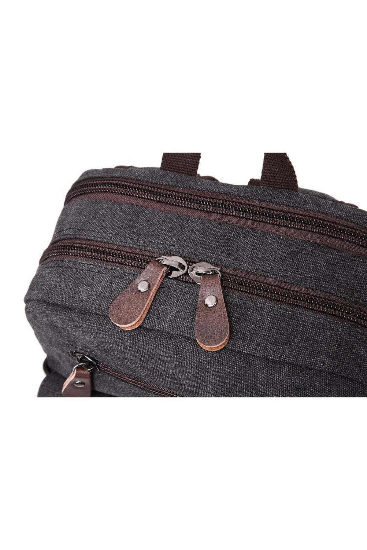 C-Active 1259 Büyük Boy Erkek Sırt Çantası Kanvas Kumaş - Açık Kahve