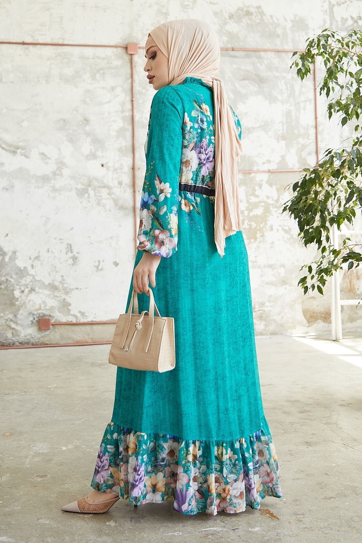 InStyle-Περισσότερα Floral Jacquard Yoryo Chiffon Dress - Water Green 6