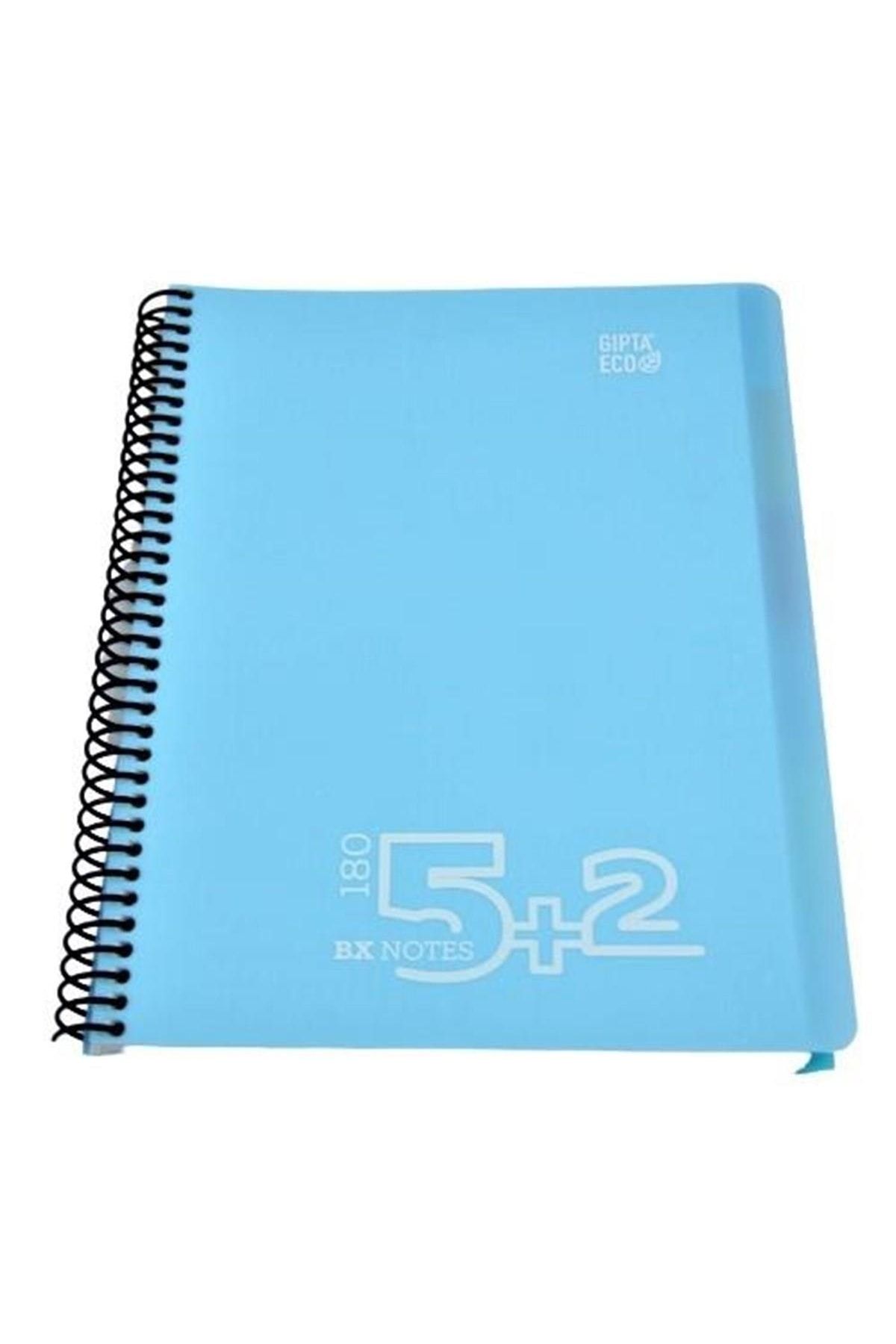 Gıpta-Bx Notes Spiral Plastic Cover Notebook A4 180 Sheets 5+2 Separators Checked+lined Pack of 6 3