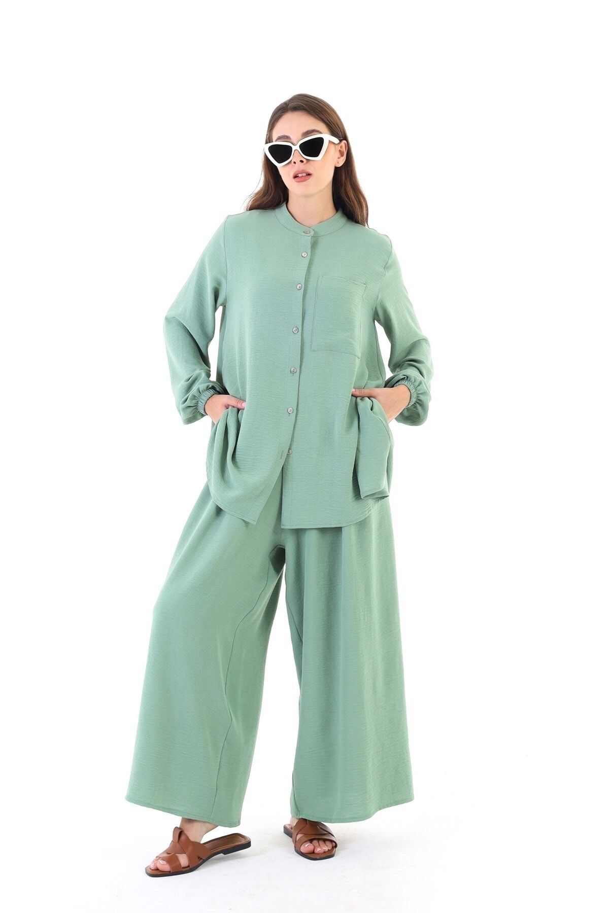 QANU Etekli Pantolon Mint IR5583