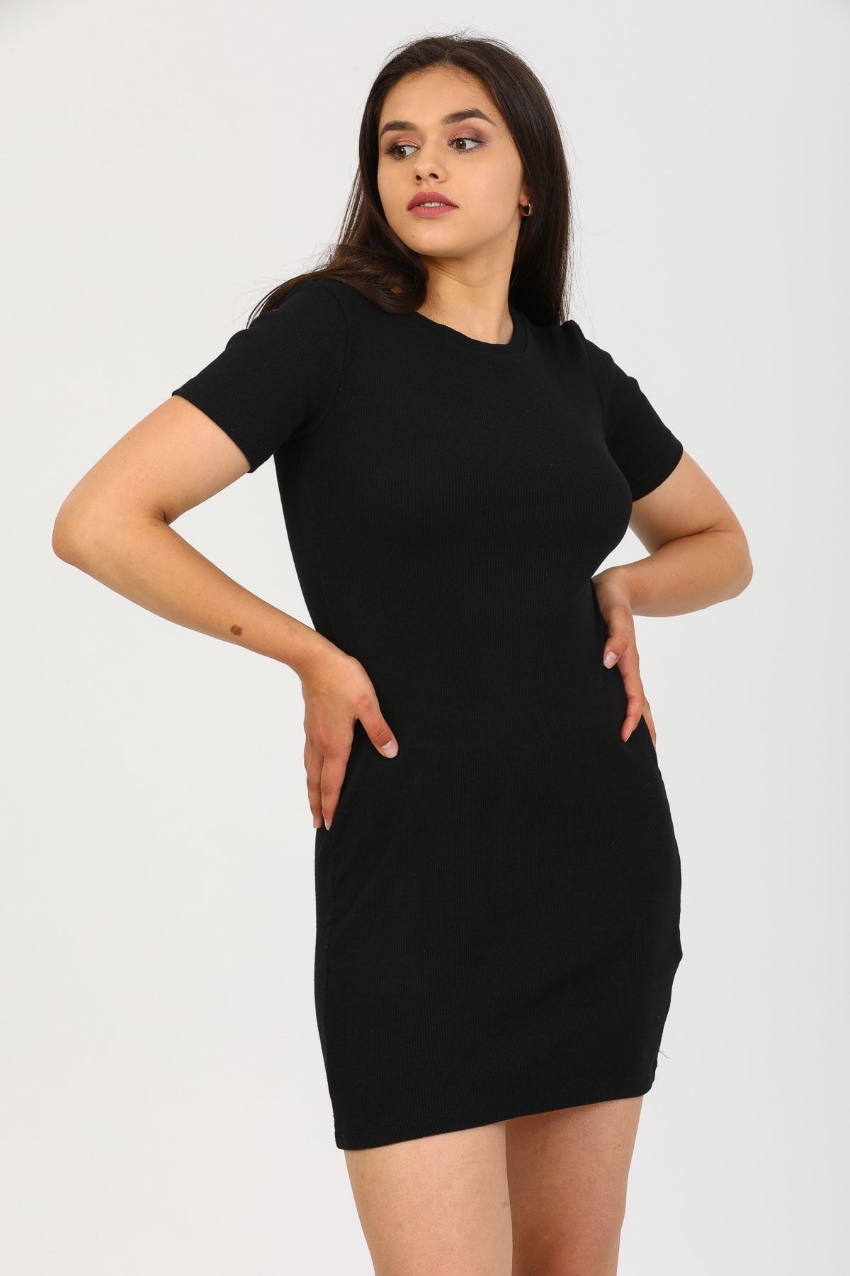 PHIL HILL Women s Black Camisole Crew Neck Short Sleeve Ribbed