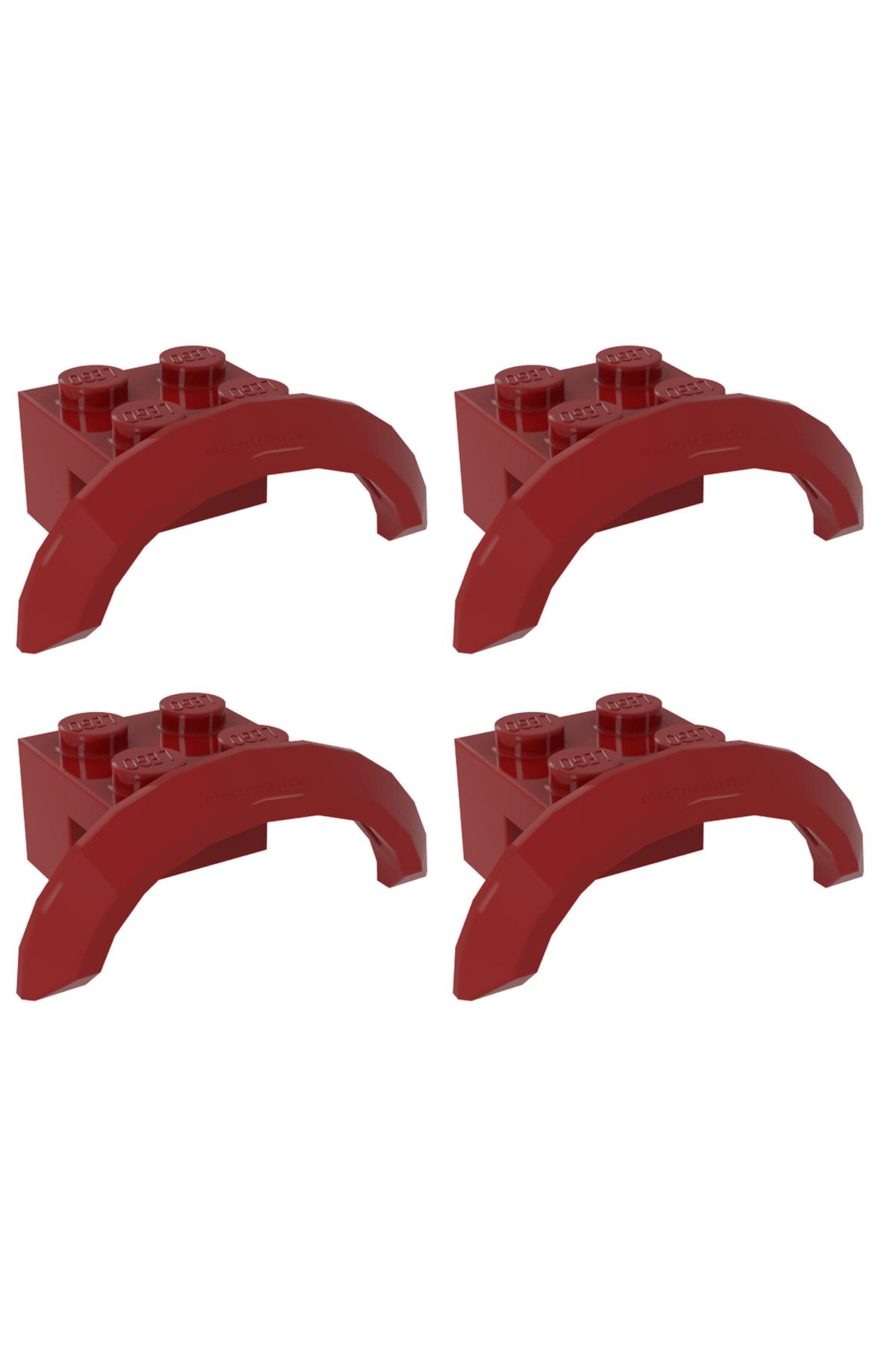 LEGO-Technic Custom Accessory Vehicle Mudguard 4 X 2 X 1 Short Mudguard Red 4 Pieces Will Be Sent 1