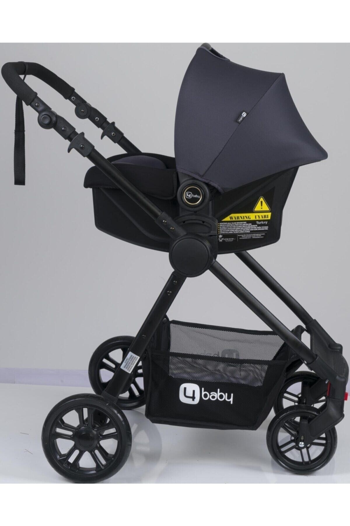 Baby Four Ab-482 Cool Siyah Travel Sistem Bebek Arabası Kahverengi SN9958