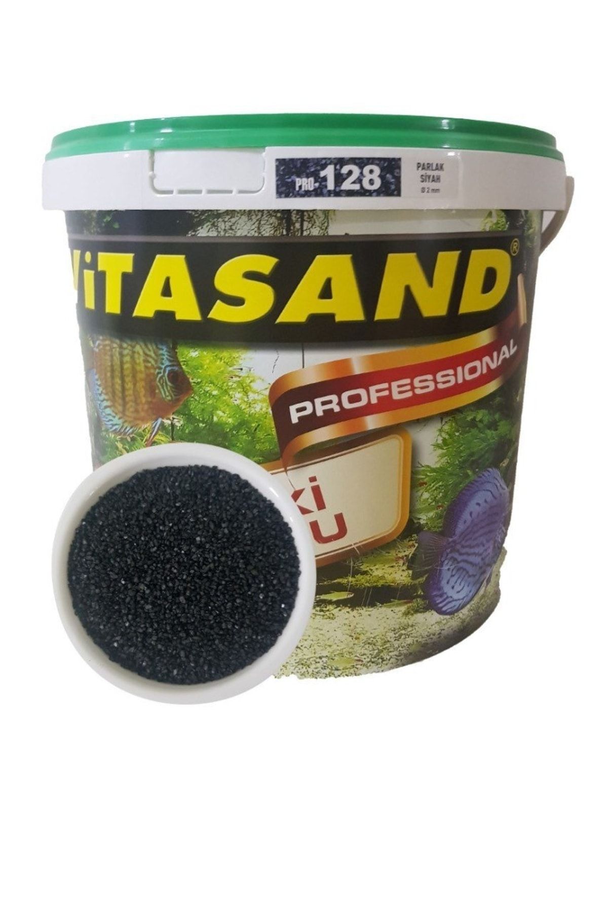 Vitasand Pro-128 2 Mm Parlak Siyah Akvaryum Kumu 2mm 20 Kg