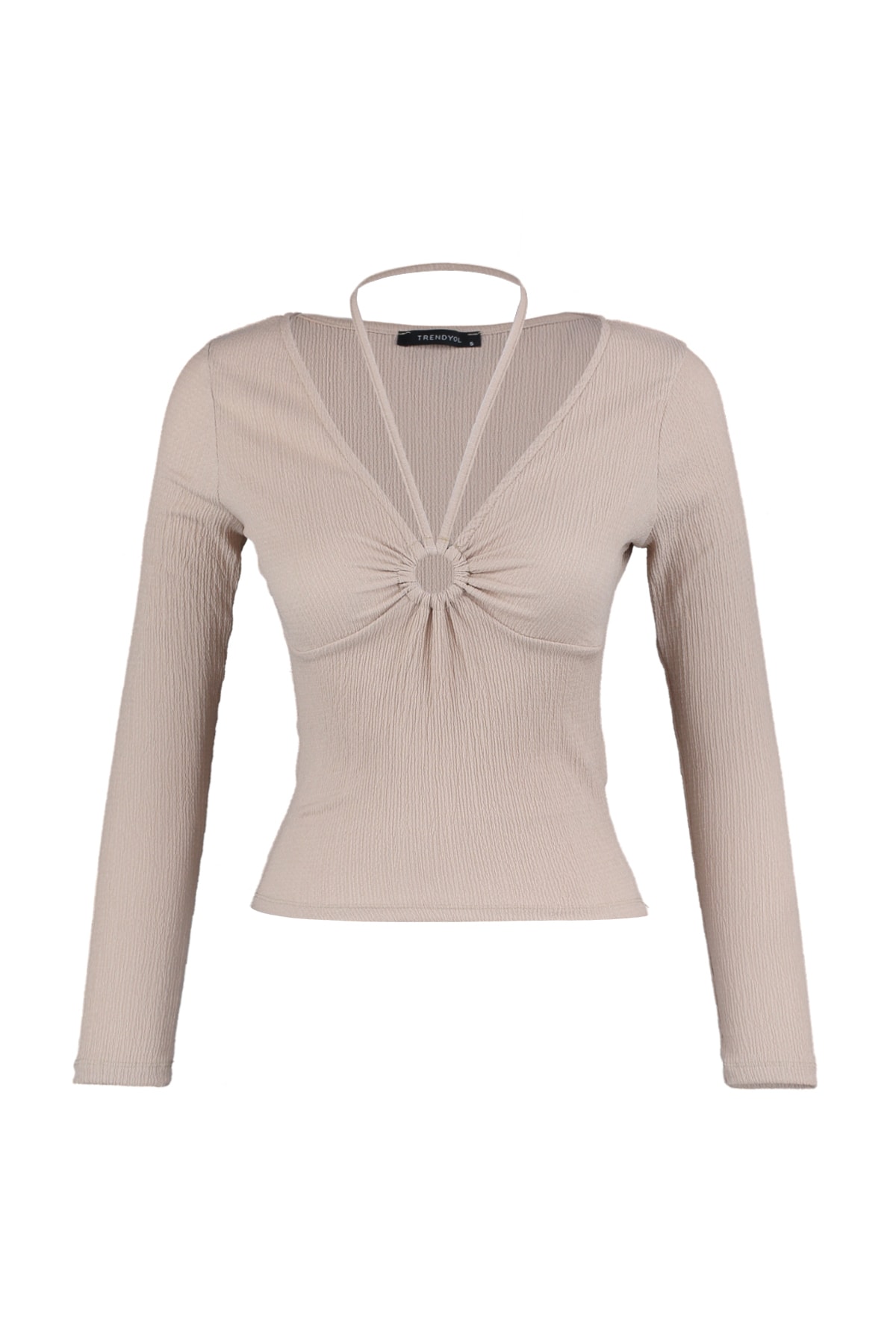 Trendyol Collection Bluse Beige Slim Fit Fast ausverkauft