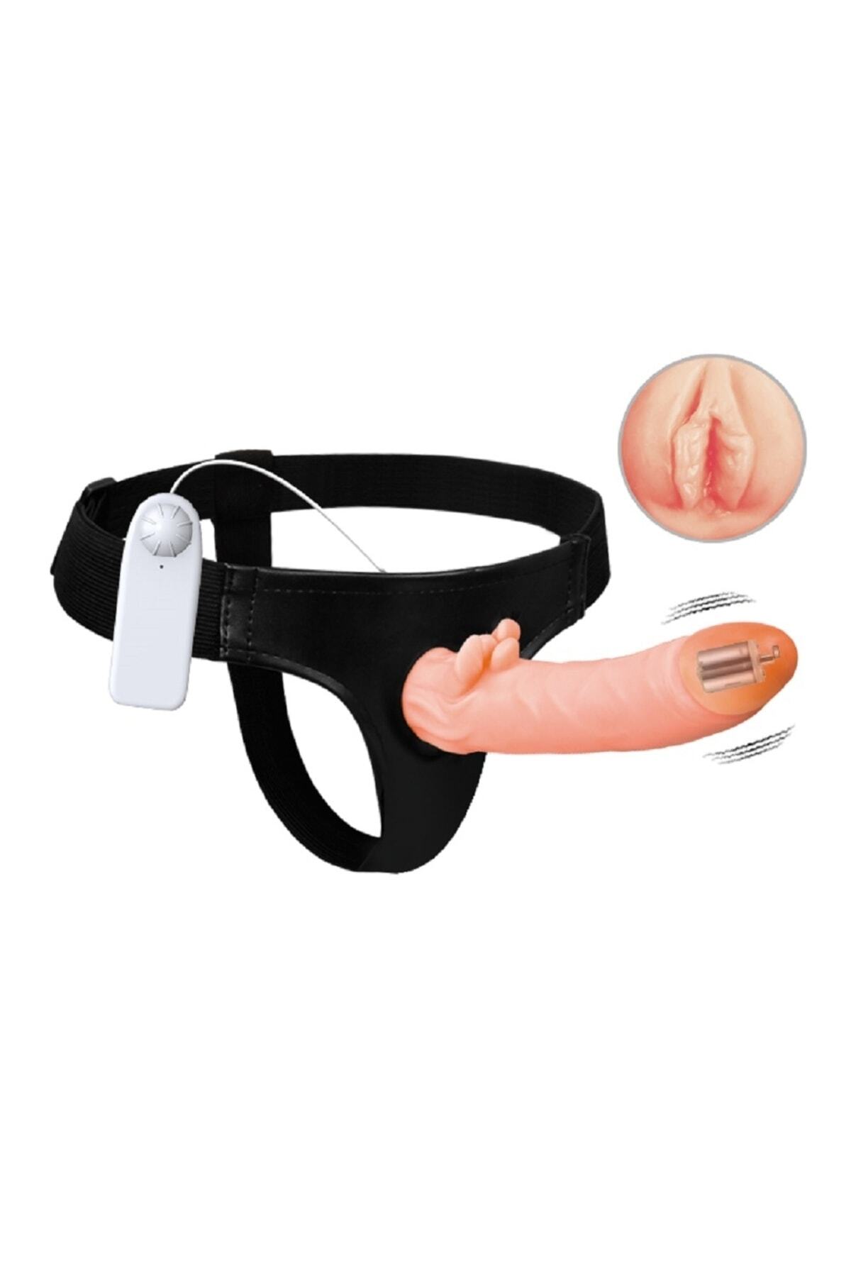 8 Cm Dolgulu Içi Boş Titreşimli Belden Bağlamalı Vajina Girişli Kumandalı Vibratör 3