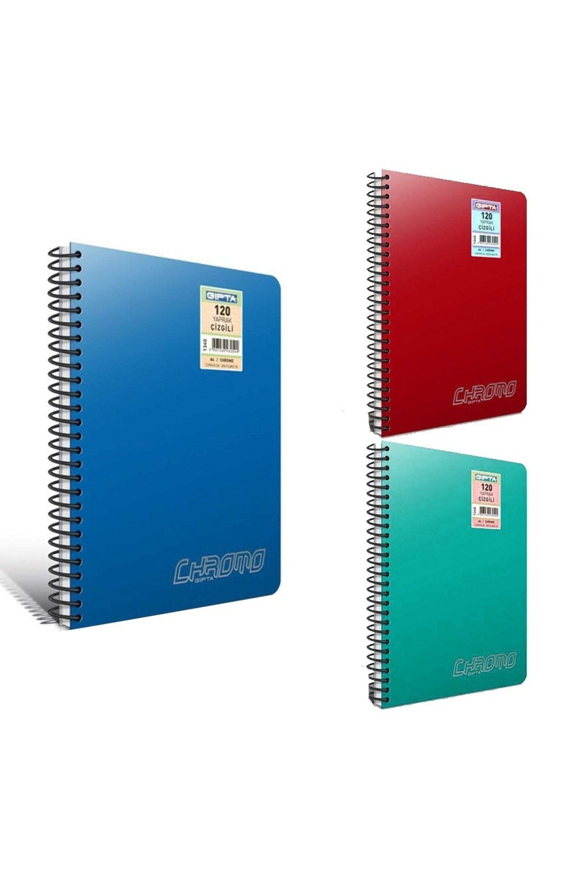 Gıpta-3-Piece Checked Notebook Set 120 Sheets A4 Chromo 1