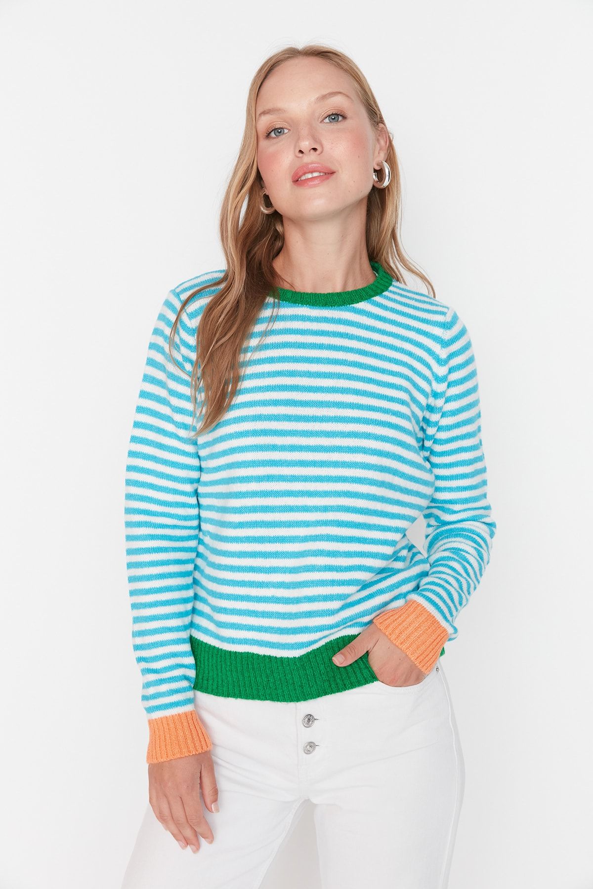 Trendyol Collection Pullover Grün Regular Fit Fast ausverkauft