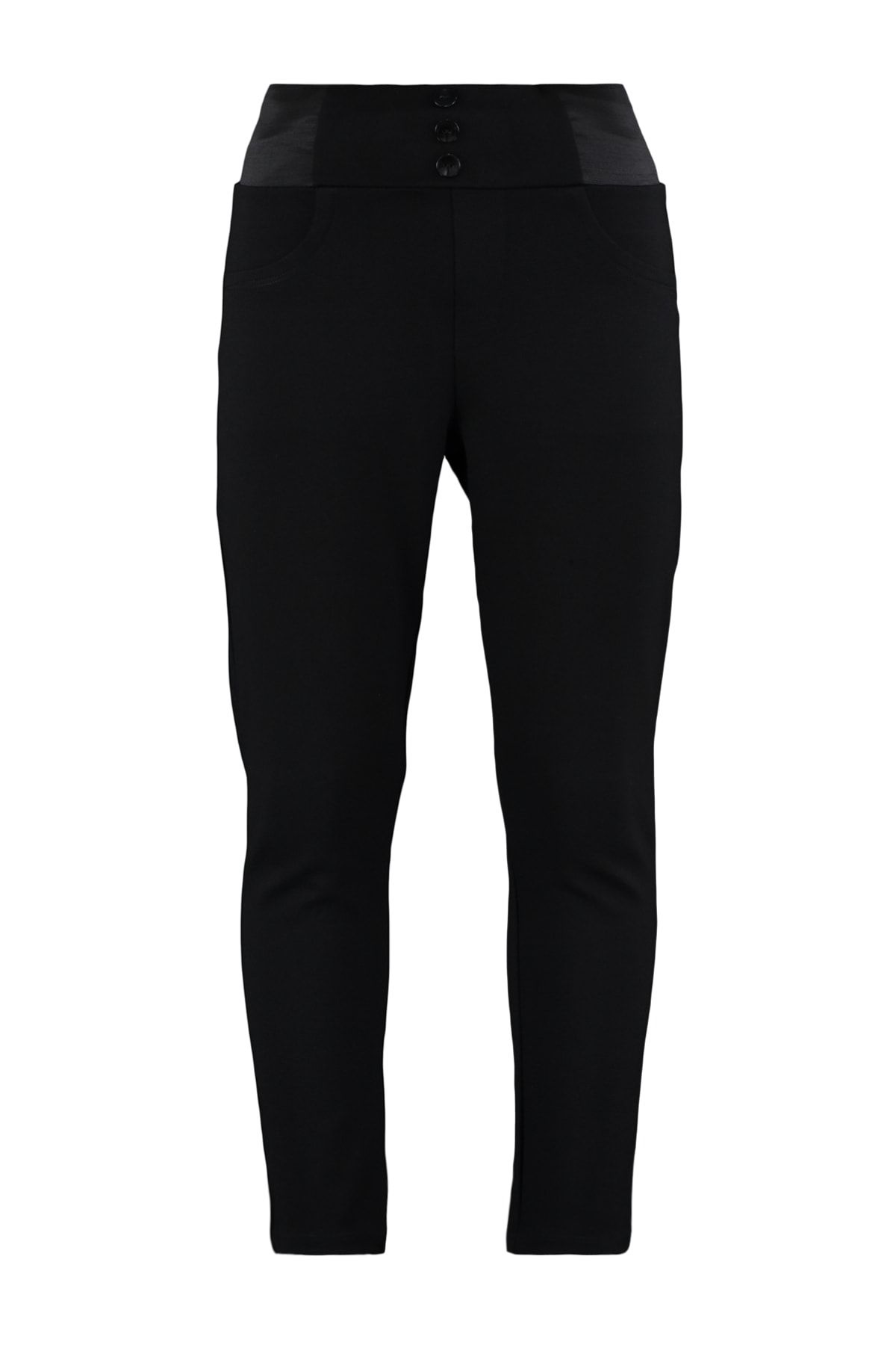 Trendyol Curve-Schwarze, schmal gestrickte, übergroße Hose mit elastischem Bund TBBAW23AR00023 13