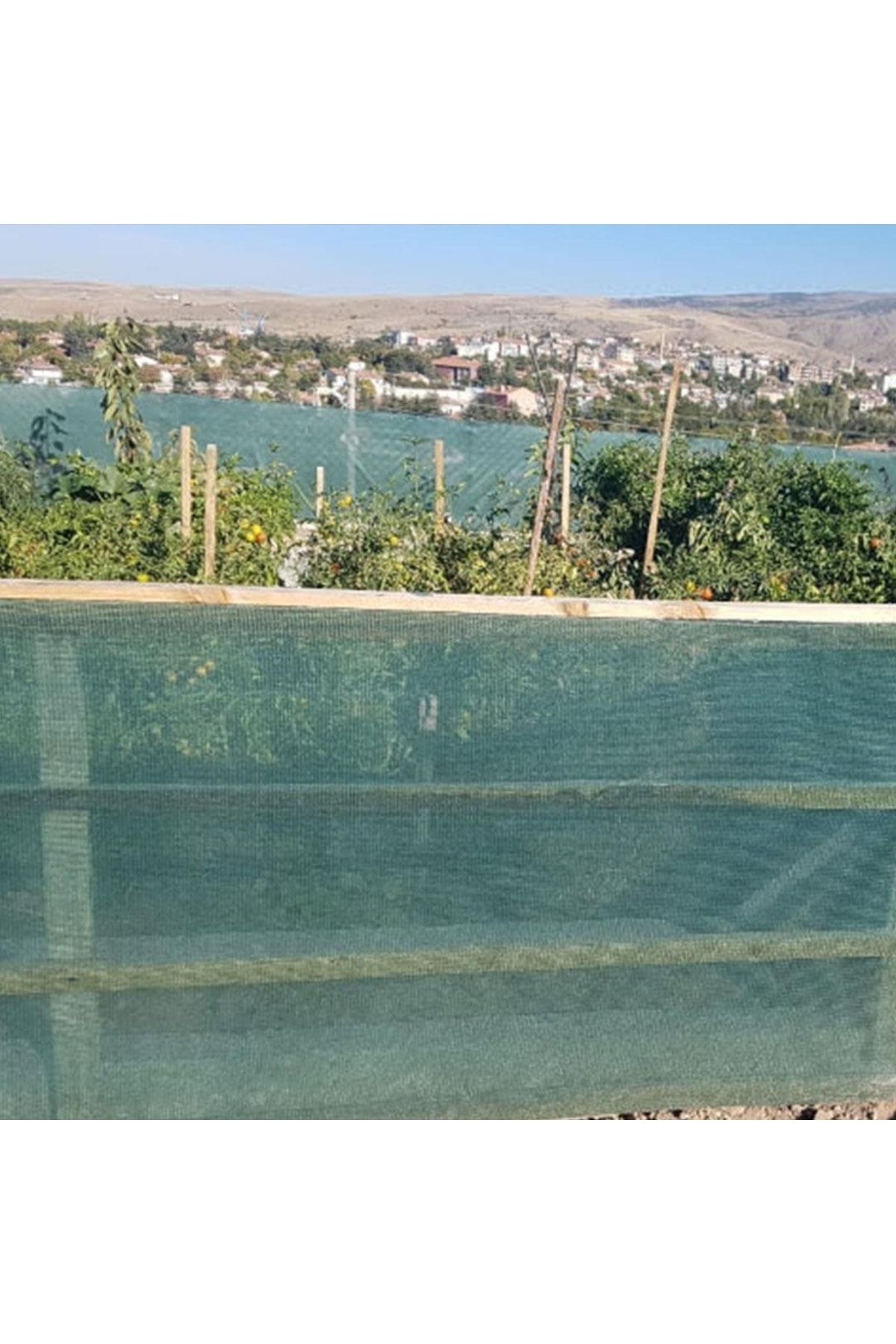%75 Yeşil Gölgelik File Çit Filesi 2x30 Metre Enli 75'lik Bahçe Çit Örtüsü Jüt Gölgelik Koruma Tülü 3
