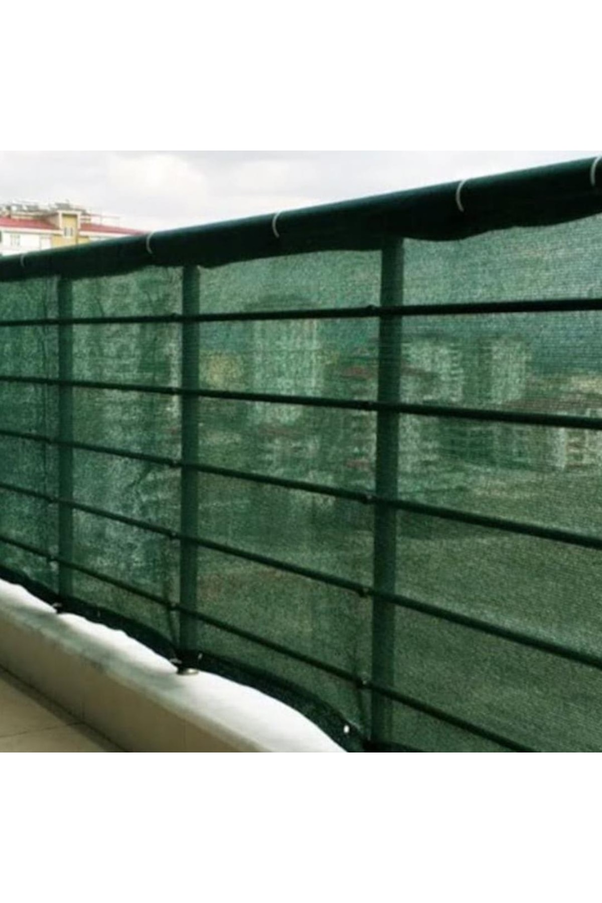 %75 Yeşil Gölgelik File Çit Filesi 6x10 Metre Enli 75'lik Bahçe Çit Örtüsü Jüt Gölgelik Koruma Tülü 6