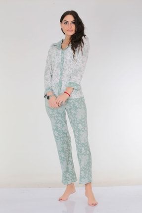 Pamuk Kadın Pijama Takımı - Mint Garden PLWM0001342