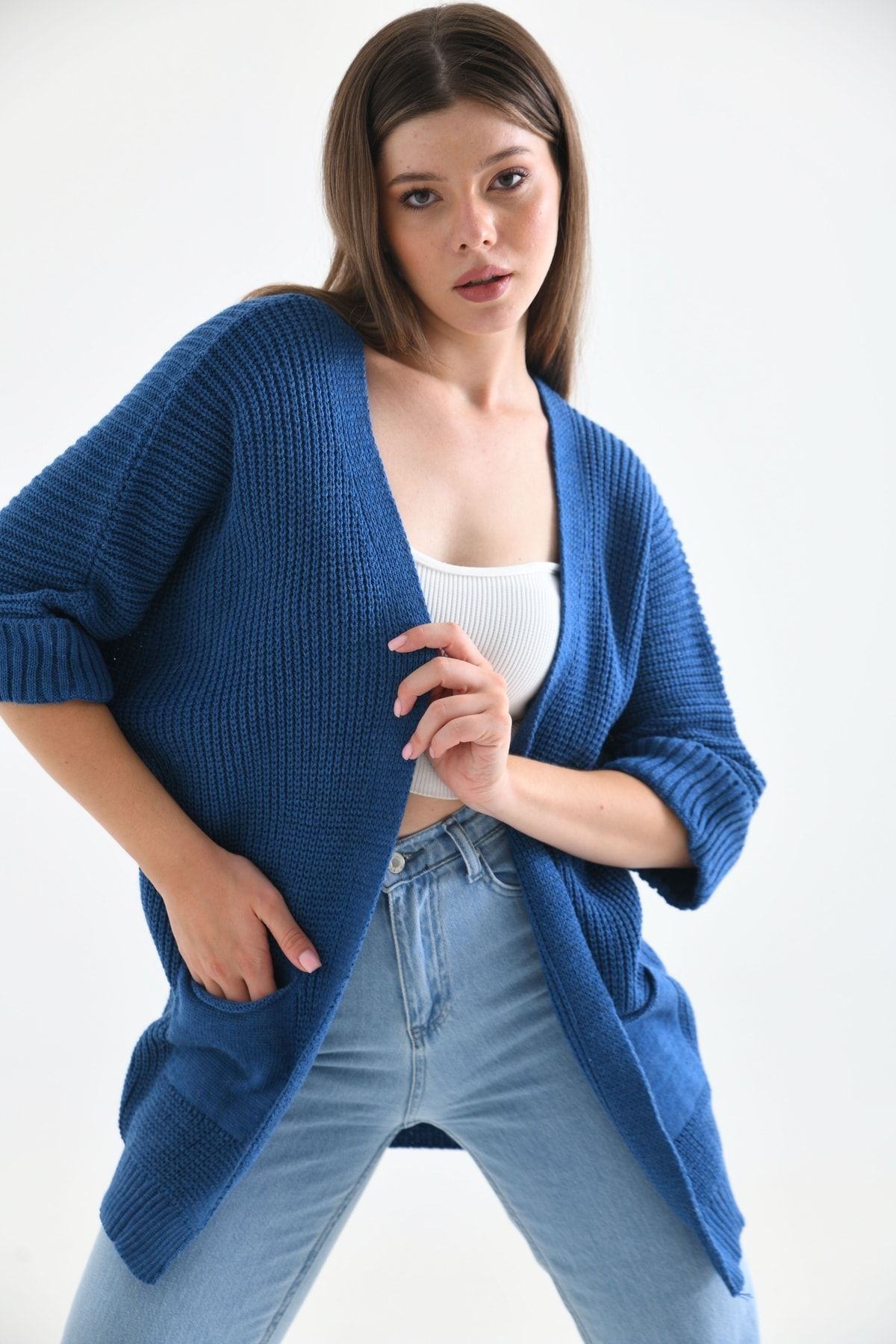 VOLT CLOTH NG Women s Uncovered Knitwear Cardigan navy blue