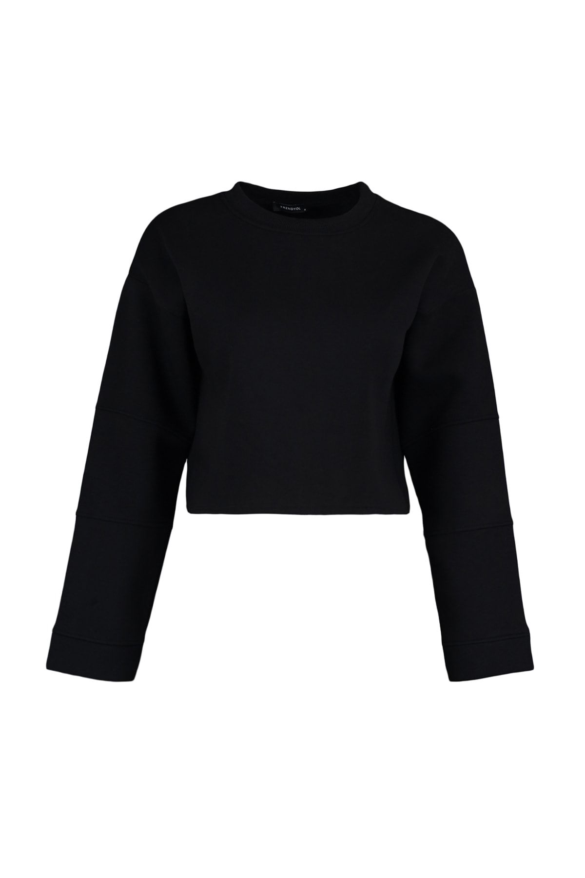 Trendyol Collection Sweatshirt Schwarz Regular Fit Fast ausverkauft ZL9638