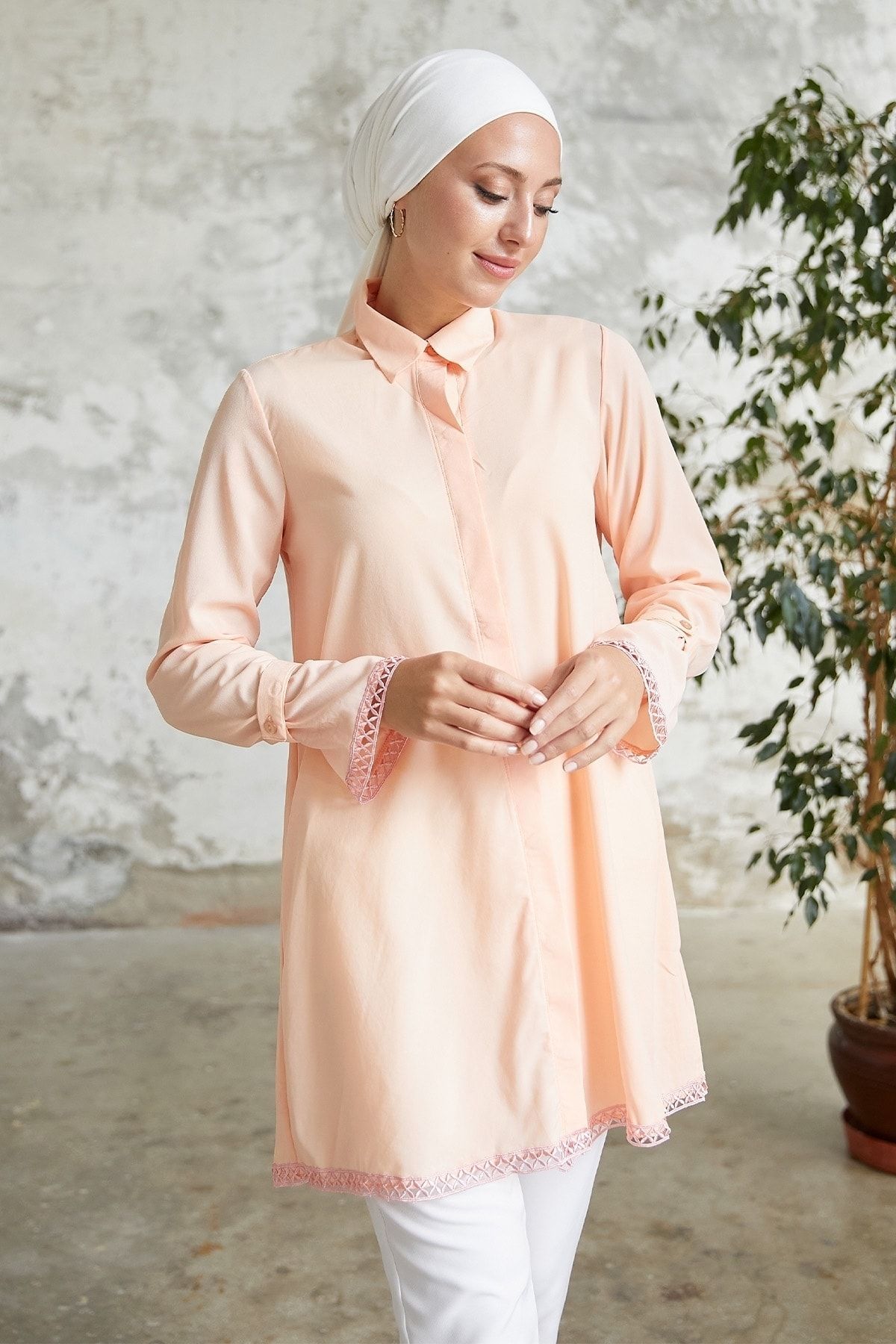 InStyle-Button Detailed Shirt - Salmon 3