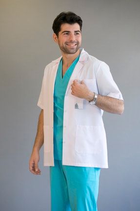 Ceket Yaka Kısa Kollu Doktor Hemşire Öğretmen Önlük MM982