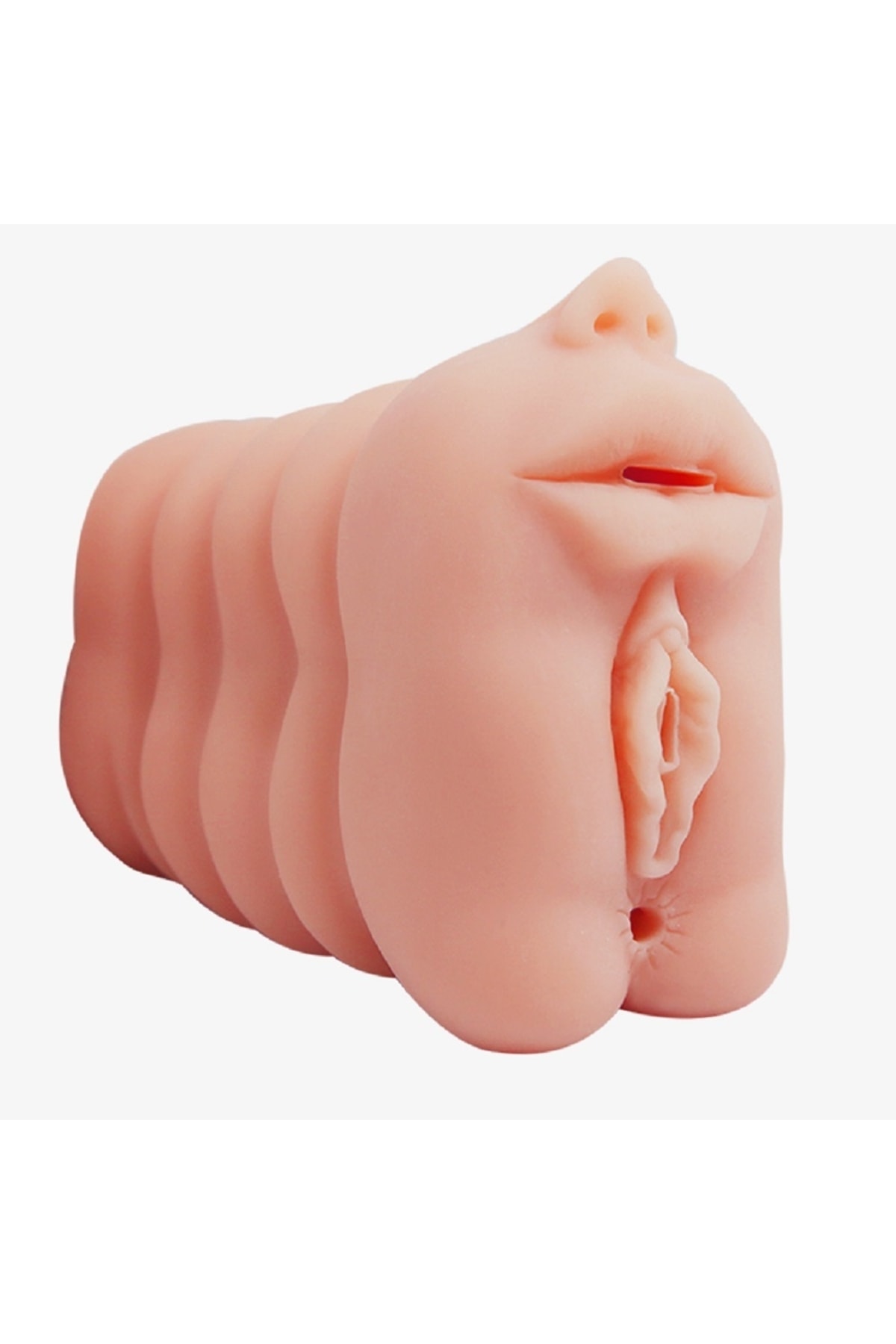 3 Işlevli 3d Realistik Suni Oral Vajinal Anal Masturbatör