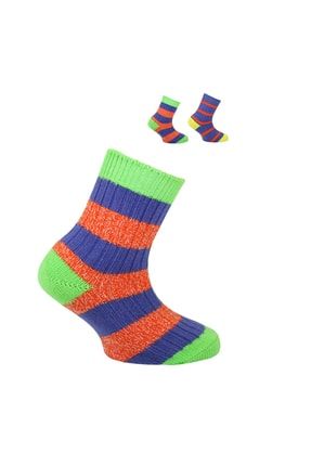 Yeşil Mor Mario Ikili Paket Günlük Çocuk Çorabı NORF-MARIO-2PK-084