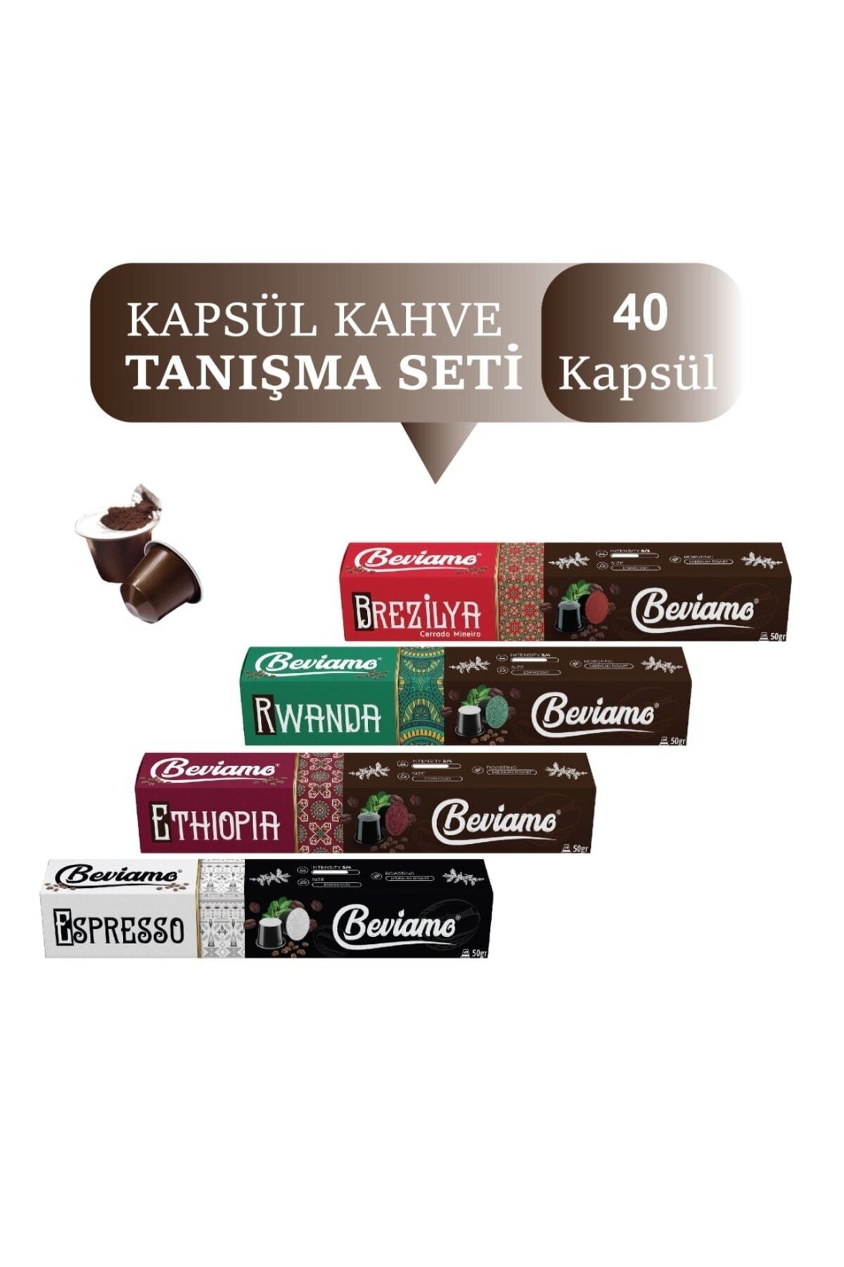 Beviamo Nespresso Uyumlu Kapsül Kahve Karışık 40 Kapsül